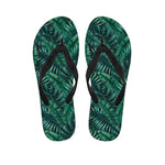 Watercolor Tropical Leaf Pattern Print Flip Flops