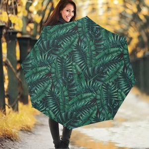 Watercolor Tropical Leaf Pattern Print Foldable Umbrella