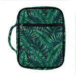 Watercolor Tropical Leaf Pattern Print Front Pocket Bible Bag