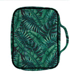Watercolor Tropical Leaf Pattern Print Front Pocket Bible Bag