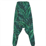 Watercolor Tropical Leaf Pattern Print Hammer Pants