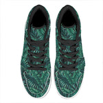 Watercolor Tropical Leaf Pattern Print High Top Leather Sneakers