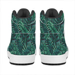 Watercolor Tropical Leaf Pattern Print High Top Leather Sneakers