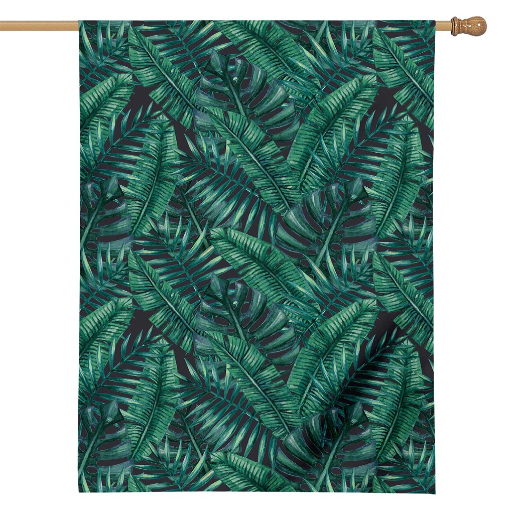 Watercolor Tropical Leaf Pattern Print House Flag