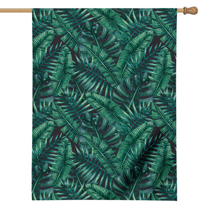 Watercolor Tropical Leaf Pattern Print House Flag