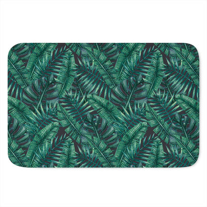 Watercolor Tropical Leaf Pattern Print Indoor Door Mat
