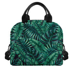 Watercolor Tropical Leaf Pattern Print Insulated Lunch Bag