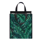 Watercolor Tropical Leaf Pattern Print Insulated Lunch Tote