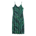 Watercolor Tropical Leaf Pattern Print Jersey Midi Cami Dress