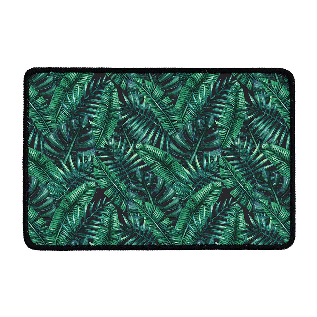 Watercolor Tropical Leaf Pattern Print Kitchen Mat