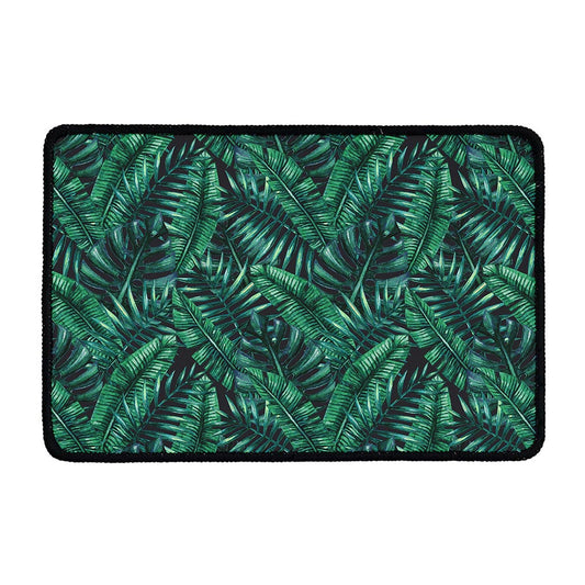 Watercolor Tropical Leaf Pattern Print Kitchen Mat
