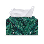 Watercolor Tropical Leaf Pattern Print Leather Tissue Box Cover