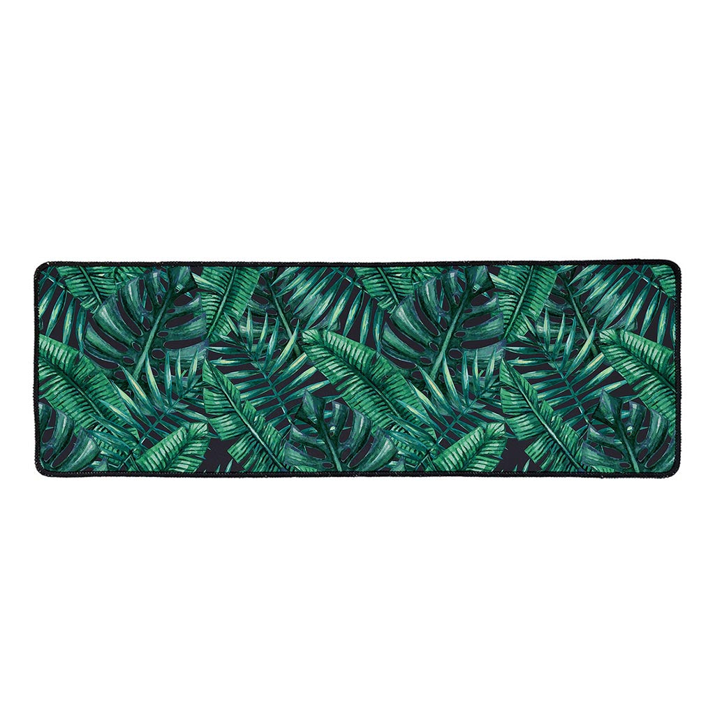 Watercolor Tropical Leaf Pattern Print Long Kitchen Mat