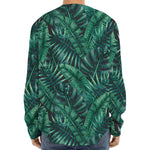 Watercolor Tropical Leaf Pattern Print Long Sleeve Baseball Jersey