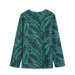 Watercolor Tropical Leaf Pattern Print Long Sleeve Short Coat