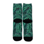 Watercolor Tropical Leaf Pattern Print Long Socks