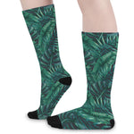 Watercolor Tropical Leaf Pattern Print Long Socks