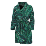 Watercolor Tropical Leaf Pattern Print Men's Bathrobe