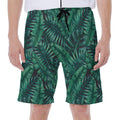 Watercolor Tropical Leaf Pattern Print Men's Beach Shorts