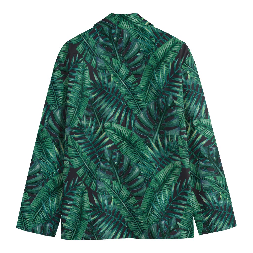 Watercolor Tropical Leaf Pattern Print Men's Blazer