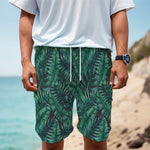Watercolor Tropical Leaf Pattern Print Men's Cargo Shorts
