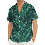 Watercolor Tropical Leaf Pattern Print Men's Deep V-Neck Shirt