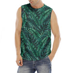 Watercolor Tropical Leaf Pattern Print Men's Fitness Tank Top