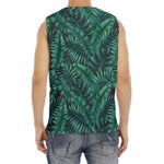 Watercolor Tropical Leaf Pattern Print Men's Fitness Tank Top