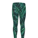 Watercolor Tropical Leaf Pattern Print Men's leggings