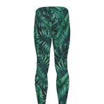 Watercolor Tropical Leaf Pattern Print Men's leggings