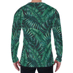 Watercolor Tropical Leaf Pattern Print Men's Long Sleeve T-Shirt