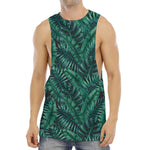 Watercolor Tropical Leaf Pattern Print Men's Muscle Tank Top