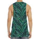 Watercolor Tropical Leaf Pattern Print Men's Muscle Tank Top