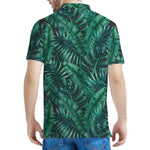 Watercolor Tropical Leaf Pattern Print Men's Polo Shirt