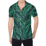 Watercolor Tropical Leaf Pattern Print Men's Shirt