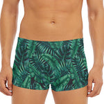 Watercolor Tropical Leaf Pattern Print Men's Short Boxer Briefs
