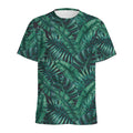 Watercolor Tropical Leaf Pattern Print Men's Athletic T-Shirt
