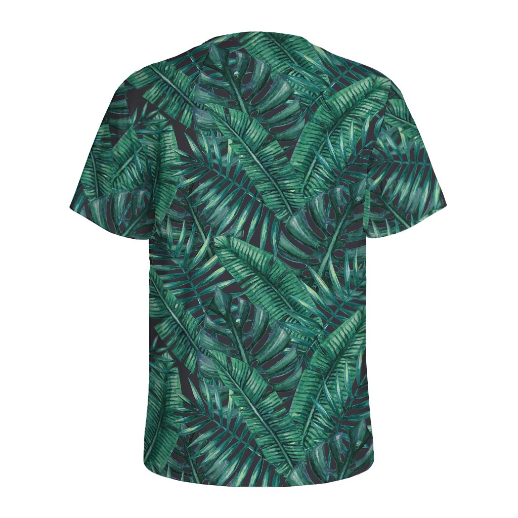 Watercolor Tropical Leaf Pattern Print Men's Sports T-Shirt