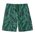 Watercolor Tropical Leaf Pattern Print Men's Swim Trunks