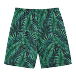 Watercolor Tropical Leaf Pattern Print Men's Swim Trunks
