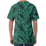 Watercolor Tropical Leaf Pattern Print Men's Velvet T-Shirt