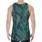 Watercolor Tropical Leaf Pattern Print Men's Velvet Tank Top