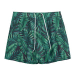Watercolor Tropical Leaf Pattern Print Mesh Shorts