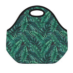 Watercolor Tropical Leaf Pattern Print Neoprene Lunch Bag
