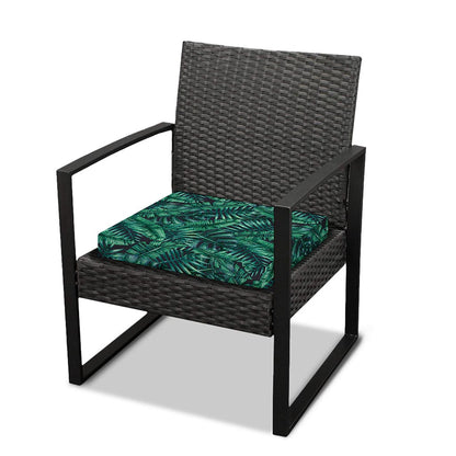 Watercolor Tropical Leaf Pattern Print Outdoor Seat Cushion Cover