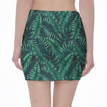 Watercolor Tropical Leaf Pattern Print Pencil Mini Skirt