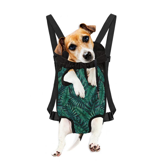 Watercolor Tropical Leaf Pattern Print Pet Carrier Backpack