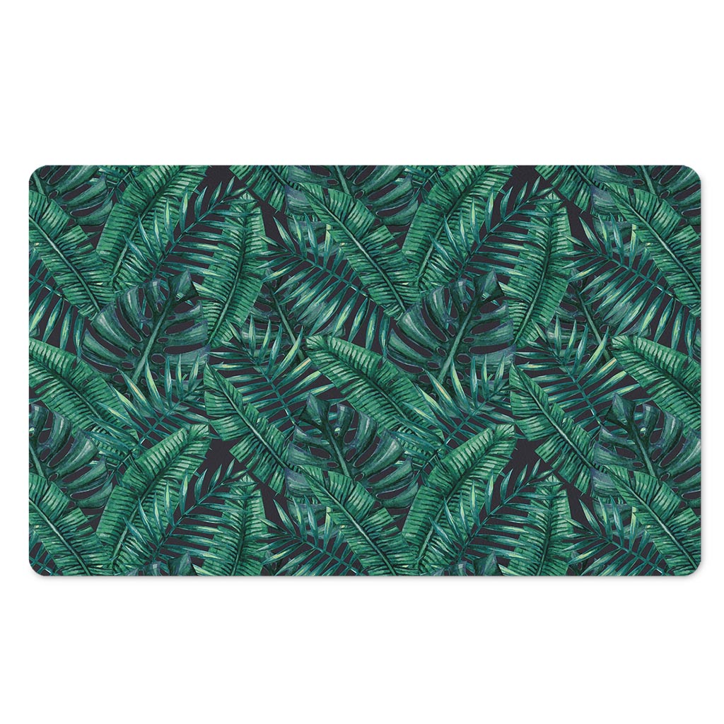 Watercolor Tropical Leaf Pattern Print Polyester Doormat