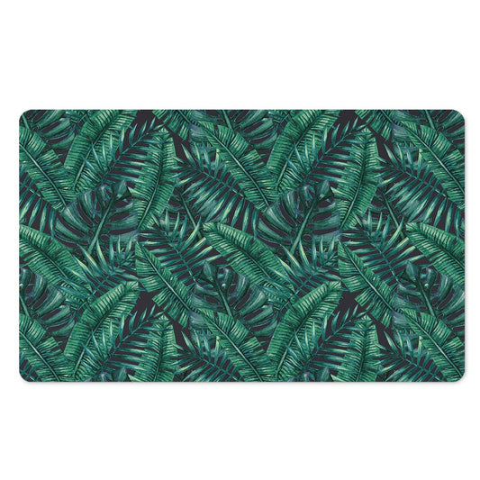 Watercolor Tropical Leaf Pattern Print Polyester Doormat