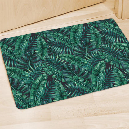 Watercolor Tropical Leaf Pattern Print Polyester Doormat